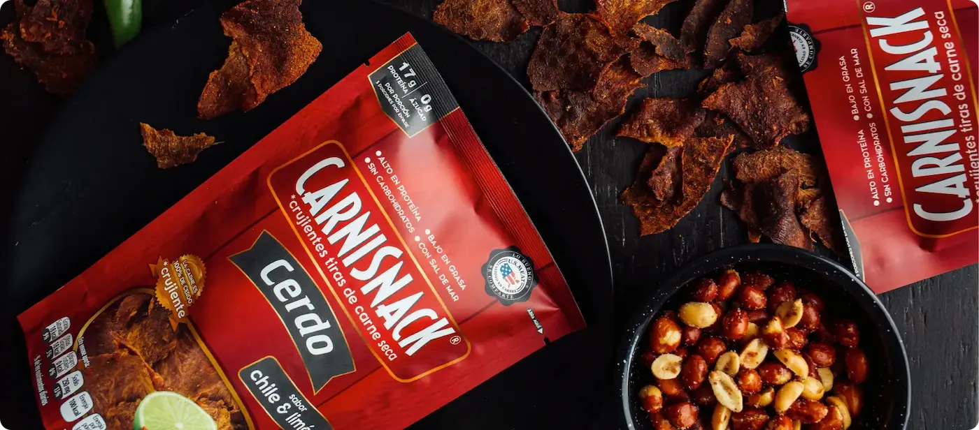 Carnisnack botana saludable a base de carne de res y cerdo de alta proteina
