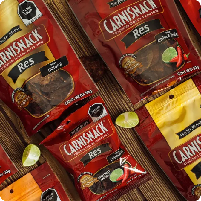 Paquetes de Carnisnack de Res y Cerdo